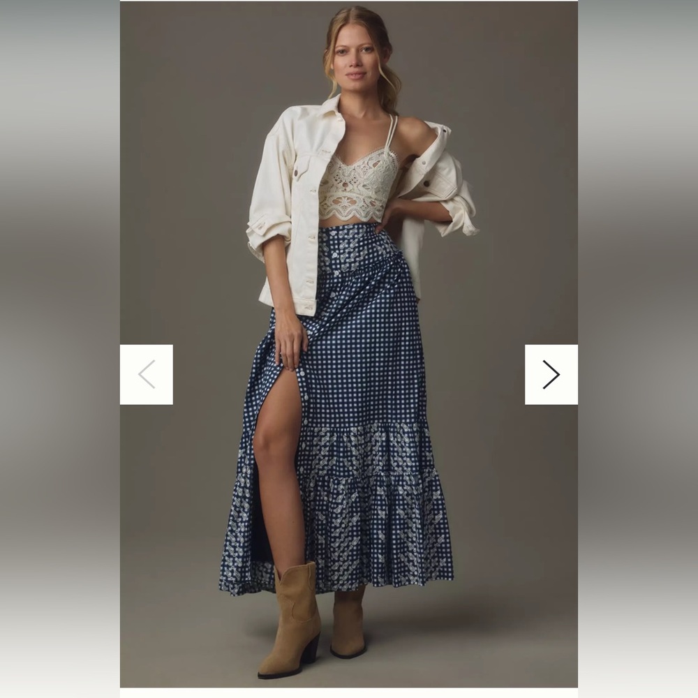 ANTHROPOLOGIE BANJANA. MARTA SKIRT GINGHAM